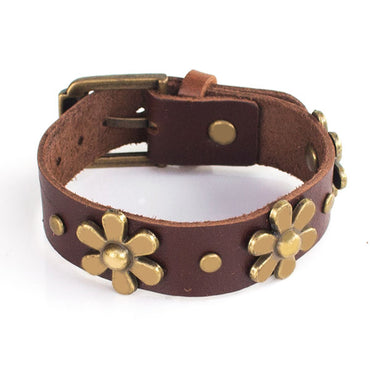 Perhiasan Gelang Kulit Wanita Flower Sort - VERNYX