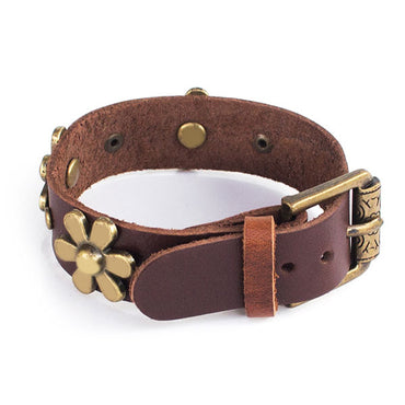 Perhiasan Gelang Kulit Wanita Flower Sort - VERNYX