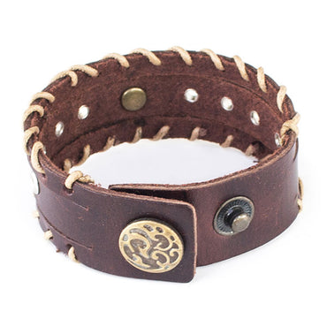 Perhiasan Gelang Kulit Wanita Flower List - VERNYX