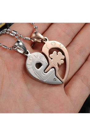 Perhiasan Kalung Couple Pasangan Stainless Vernyx Unlock Heart - VERNYX