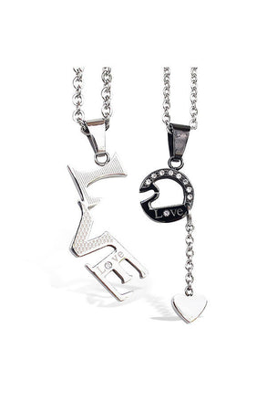 Perhiasan Kalung Couple Perhiasan Stainless Vernyx Our Love - VERNYX