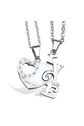 Perhiasan Kalung Couple Pasangan Stainless Vernyx Heart of Love - VERNYX