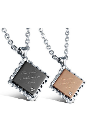 Perhiasan Kalung Couple Pasangan Stainless Vernyx Diamond - VERNYX