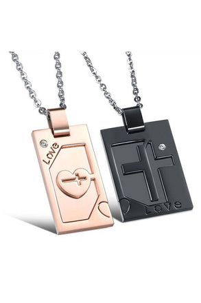 Perhiasan Kalung Couple Pasangan Stainless Vernyx Cross - VERNYX