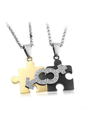 Perhiasan Kalung Couple Pasangan Stainless Vernyx Gender Jigsaw - VERNYX