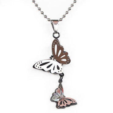 Perhiasan Kalung Wanita Stainless Vernyx Following Butterfly - VERNYX