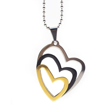 Perhiasan Kalung Wanita Stainless Vernyx Triple Heart - VERNYX