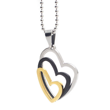 Perhiasan Kalung Wanita Stainless Vernyx Triple Heart - VERNYX