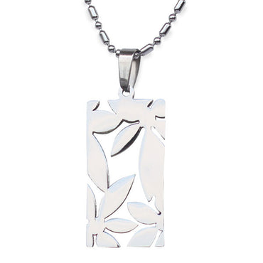 Perhiasan Kalung Stainless Wanita Vernyx Framed Leaf - VERNYX
