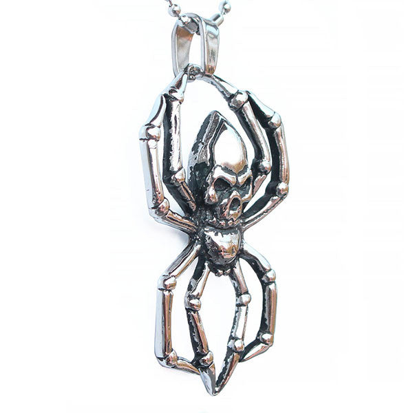 Perhiasan Kalung Gothic Stainless Pria Vernyx Spider Skeleton - VERNYX