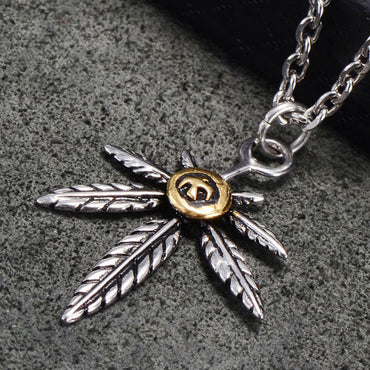 Perhiasan Kalung Gothic Pria Stainless Vernyx Ancient Leaf - VERNYX