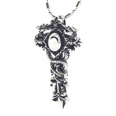 Perhiasan Kalung Salib Gothic Pria Stainless Vernyx Angel Eye - VERNYX