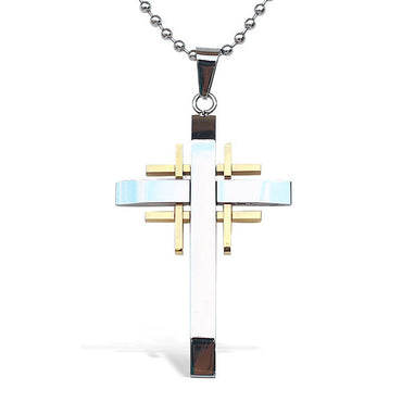 Perhiasan Kalung Salib Pria Stainless Vernyx Barrier Cross - VERNYX