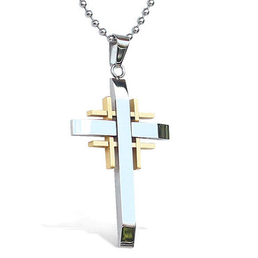 Perhiasan Kalung Salib Pria Stainless Vernyx Barrier Cross - VERNYX