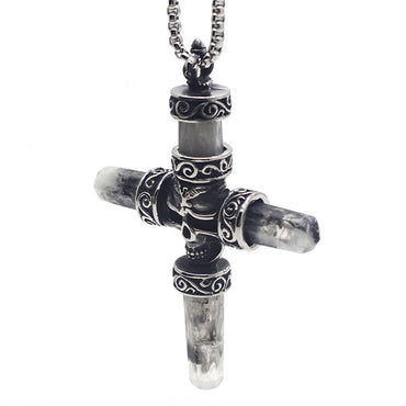 Perhiasan Kalung Salib Pria Stainless Vernyx Terraces Cross - VERNYX