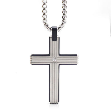 Perhiasan Kalung Salib Pria / Wanita Stainless Vernyx Black Holy Cross - VERNYX