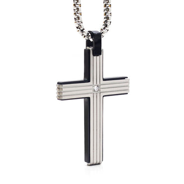 Perhiasan Kalung Salib Pria / Wanita Stainless Vernyx Black Holy Cross - VERNYX
