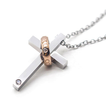 Perhiasan Kalung Salib Wanita Stainless Vernyx Love Cover Cross - VERNYX