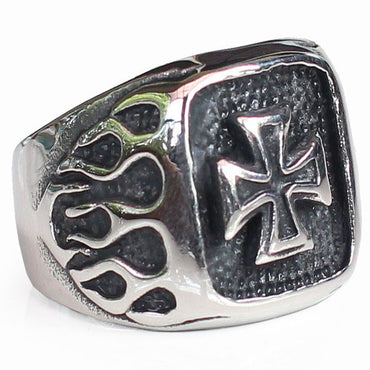 Perhiasan Cincin Gothic Stainless Vernyx Pria Burning Independent - VERNYX