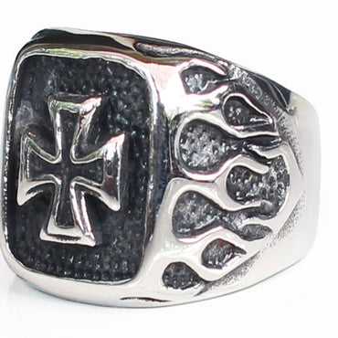 Perhiasan Cincin Gothic Stainless Vernyx Pria Burning Independent - VERNYX
